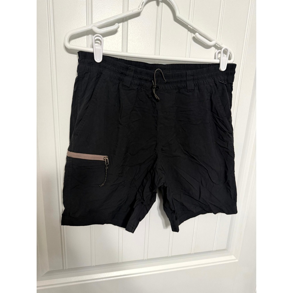 REI Co-op Hiking Shorts Mens Medium Black Elastic Waist Zipper Pocket